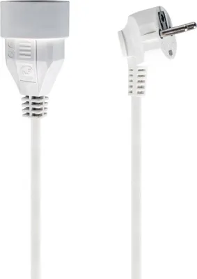 Produktbild von Netzverlängerungskabel mit Erdung 1,5m 3x1mm 1 Steckdose 10A weiß
