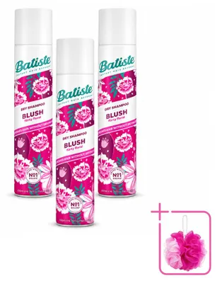 Obrázek produktu pro 3 x Batiste růžový suchý šampon - květinová vůně - 200 ml - výhodná sada - 3 kusy