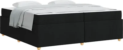 Image de Cadre de lit avec matelas Noir 200 x 200 cm tissu