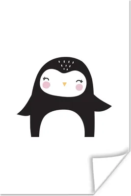 Produktbild von MuchoWow® Poster Pinguin - Kinderzimmer - Illustration 40x60 cm - Plakate für die Wand - Poster Babyzimmer