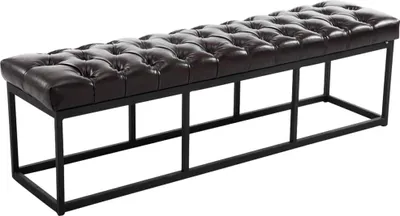 Produktbild von CLP Sitzbank Amun I Mit Kunstleder-Bezug I Mit Schwarzem Metallgestell, Farbe: braun, Größe: 150 cm