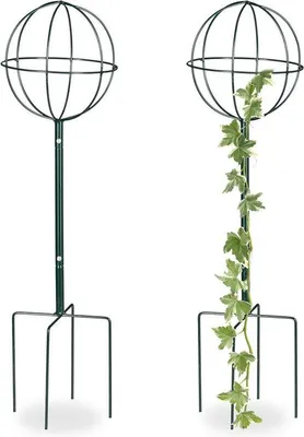 Produktbild von Famanu Rankhilfe freistehend für Beete - Set von 2, wetterfest - Höhe 80 cm dunkelgrün