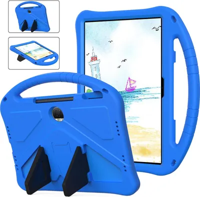 Obrázek produktu pro Dětské pouzdro pro Honor Pad 9 12.1", EVA lehké nárazuvzdorné pouzdro s skládacím stojánkem a rukojetí modré