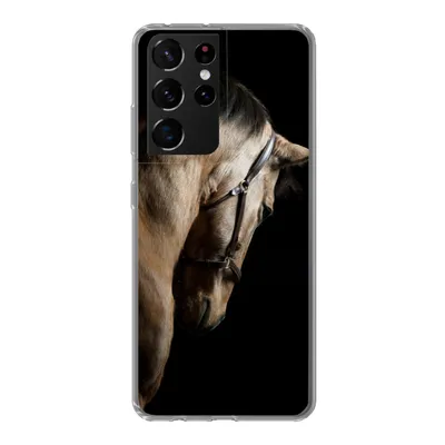 Produktbild von MuchoWow® Handyhülle Schutzhülle Hülle für Samsung Galaxy S21 Ultra Pferde - Halfter - Schwarz Silikon Softcase Handy Hülle - Mobiltelefon
