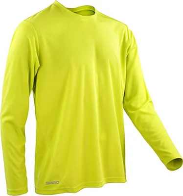 Produktbild von SPIRO S254M | Mens Quick Dry Trainings Longsleeve T-Shirt - Farbe: Lime - Größe: XXL