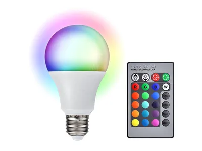 Produktbild von LED Glühbirne Farbwechsel RGB E27 inkl. Fernbedienung 16 Farben 230V 200lm