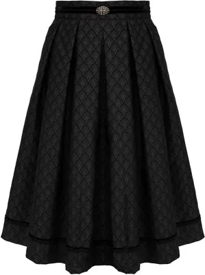 Produktbild von MarJo Damen Trachtenrock SOMMERACH, Midi-Länge, 70 cm Rocklänge, Farbe Schwarz/Marine