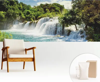 Obrázek produktu pro Fototapeta  – 250 × 104 cm – tapeta – fototapeta – nástěnné obrazy – dekorativní fólie – tapetová fólie – stěna – dekorace – obývací pokoj – dechberoucí vodopád