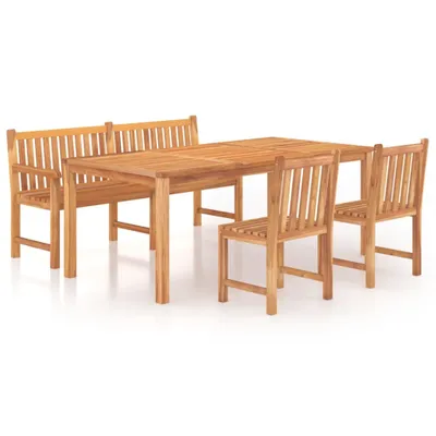 Produktbild von vidaXL 4-tlg. Garten-Essgruppe Massivholz Teak