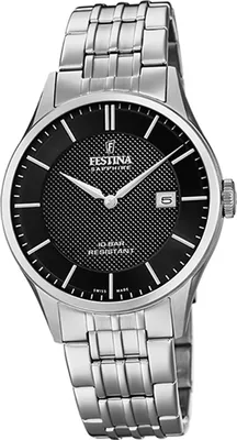 Image de Festina montre en acier inoxydable pour hommes F20005/4 montre-bracelet argenté Swiss Made D2UF20005/4