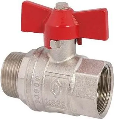 Immagine prodotto di Js Kugelhahn,Voller Durchg.,Dn20 Agxig3/4",65Mm,Flueg-Gr.rot,Vern.