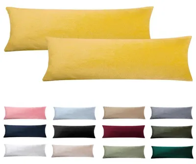Produktbild von Seitenschläferkissen Bezug 40 x 145 cm 2er Set Gelb Samt Weich Flauschig