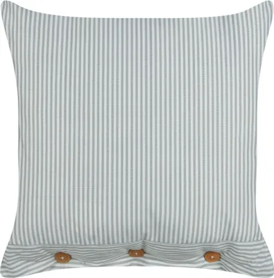 Obrázek produktu pro BELIANI Polštář s pruhovaným vzorem 45 x 45 cm zeleno/bílý dekorativní s knoflíky do obývacího pokoje ložnice