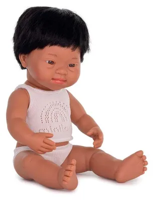 Produktbild von Miniland Dolls: lateinamerikanische Babypuppe Junge, mit Down Syndrom aus weiche