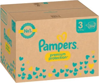 Immagine prodotto di Pampers Premium Protection taglia 3 Midi 6-10kg confezione mensile 204 pezzi