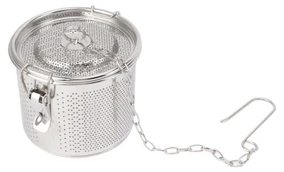 Zdjęcie produktu dla Sitko do przypraw z wiszącym łańcuszkiem Kuleczki do herbaty ze stali nierdzewnej Filtr Przyprawy do zupy Średnica kosza 12 cm/4,7 cala