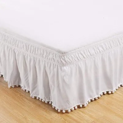 Obrázek produktu pro Pružná hotelová postel s volánky (bílá, 137 cm x 190 cm)