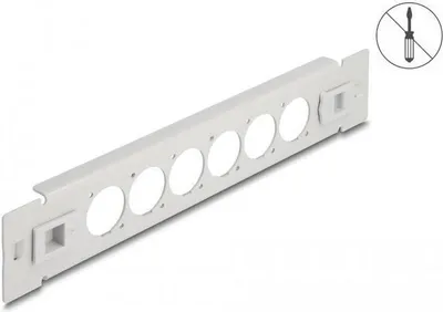 Produktbild von 10″ D-Typ Patchpanel 6 Port werkzeugfrei grau Metall 1HE