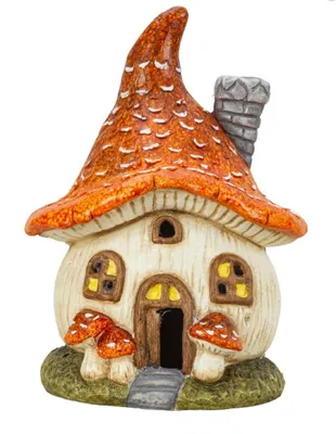 Form orientiert am Fliegenpilz mit leuchtend orangefarbenen Hut, der mit weißen Punkten verziert ist