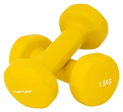 Immagine prodotto di Manubri in vinile Tunturi 1,5 kg, giallo, coppia
