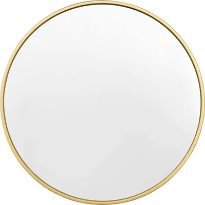 Produktbild von WOLTU Spiegel rund, moderner Wandspiegel Hängespiegel, aus Glas Metall MDF : Golden 70x70cm Farbe: Golden Size: 70x70cm