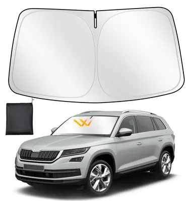Produktbild von Sonnenschutz Frontscheibe für Skoda Kodiaq 2017-2024, faltbar, verdickt, reflektierend, UV-Schutz