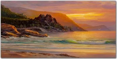 Produktbild von Coloray Bild aus Glas 140x70 wanddekoration Küche glasblock mit bild Dekoration wohnzimmer gehärtetes Glas - Bäume Sonnenuntergang Meer