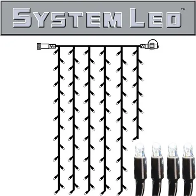 System LED Black | Lichtvorhang | koppelbar | exkl. Trafo | 1.00m x 2.00m | 102x Kaltweiß