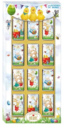 Image de Petites tablettes de chocolat Heidel Oster-Täfelchen Choco-Minis pour le panier de Pâques, 12 pièces, 1 paquet de 36 g