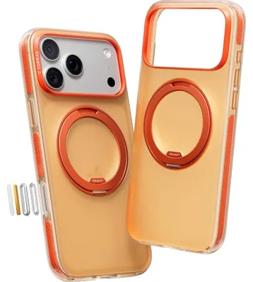 Obrázek produktu pro Pouzdro na telefon iPhone 17 Pro Max, značka Torras, model Ostand O3 Hue, průhledné, oranžové, s funkcí MagSafe