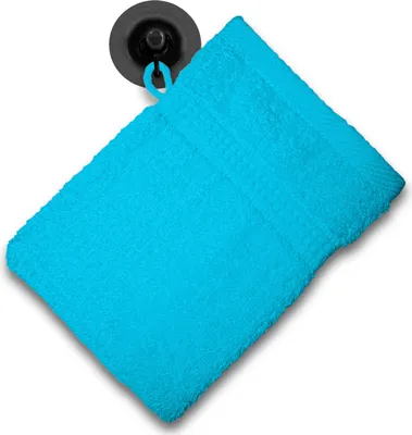 Produktbild von Waschhandschuh Waschlappen türkis 16x21 cm Frottee 100% Baumwolle Frottierware
