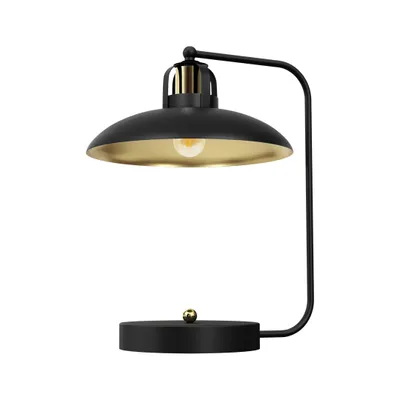 Produktbild von Felix 1xE27 60W Milagro industrielle Schreibtischlampe in Schwarz und Gold