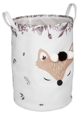 Produktbild von Atmosphera | Aufbewahrungskorb - Fox - 35 cm - mit Pompons - Praktisch für das Kinderzimmer - Niedliches Design