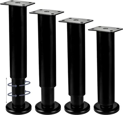 Productafbeelding van Verstelbare meubelpoten van metaal, 35-66 cm, set van 4, geschikt voor meubels zoals tafels en kasten
