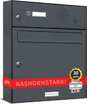 Produktbild von 1er Briefkasten Anlage Aufputz - Wandmontage RAL 7016 Anthrazit Klingel