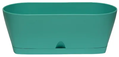 Produktbild von Ovaler Blumenkasten Beige mit Wasserauffangschale für Balkon & Garten Mint