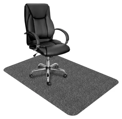 Produktbild von Bürostuhlunterlage, 90 x 140 cm, graue Bodenschutzmatte für Bürostühle, kratzfest, rutschfest für Parkett, Hartböden und Fliesen.