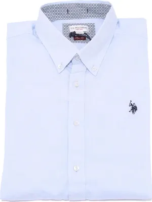 Zdjęcie produktu dla 3651K camicia uomo U.S. POLO ASSN. SLIM FIT jasnoniebieska koszula bawełniana męska