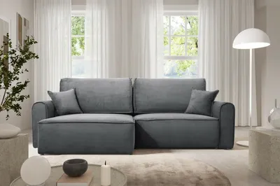 Produktbild von Furnisell Ecksofa L Form Cord Sofa "MARTIN", Dunkelgrau