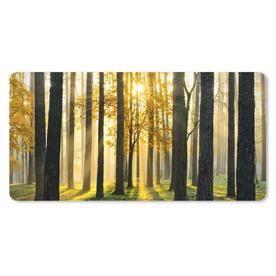 Produktbild von MuchoWow® Mauspad Mousepad Wald - Sonne - Bäume - Gras - Landschaft - Natur 60x30 cm - Mousepads - Maus Mat - Pad - Mausunterlage - Nachhaltig