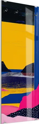 Produktbild von DEQORI Kleiderhaken aus Glas 50x125 cm 'Neonbucht' Wand Garderobe Paneel Haken modern