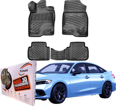 Produktbild von Trimak Autofußmatten kompatibel mit Honda Civic Sedan 11. Gen 2021-2026 Auto Allwetter Gummimatten