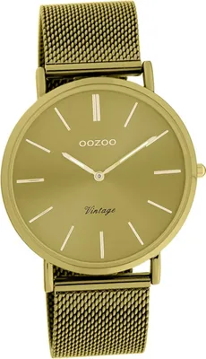 Produktbild von Oozoo Edelstahl Damen Uhr C20000 Analog Quarz Armband senfgelb Vintage D2UOC20000