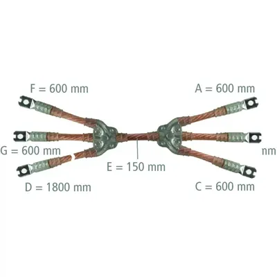 Produktbild von Dehn Erdungs- und Kurzschließseil 5-polig 120mm² mit aufgepressten Kabelschuhen VVL7AKP