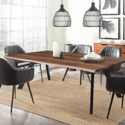 Produktbild von ESSTISCH HELGA / 180x90cm - 8 Personen - Eiche Nachbildung und schwarze Metallbeine