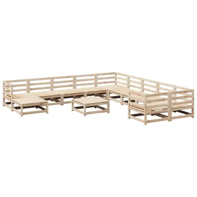 Produktbild von 12-tlg. Garten-Sofagarnitur Massivholz Kiefer