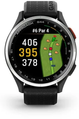 Productafbeelding van Garmin Approach S44 Zilverkleurige alu rand Zwarte band