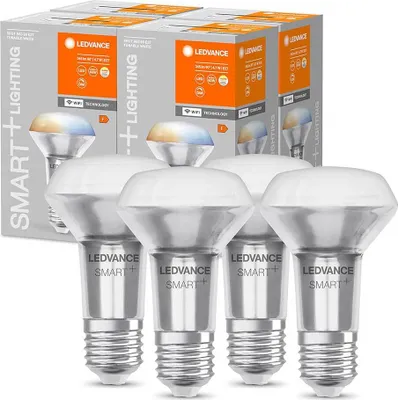 Produktbild von 4 x Ledvance LED Smart+ Reflektor R63 4,7W = 60W E27 matt 345lm TW 2700K-6500K Dimmbar App Google Alexa WiFi
