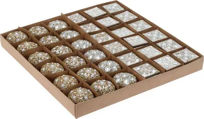 Obrázek produktu pro Krabička 4x3cm zlatá, sada 36 kusů
