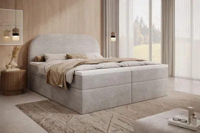 Produktbild von MyBed Zen box spring bed Čalúnená posteľ Čelo postele Úložný priestor 200x200 Vreckový matrac H3 Topper Béžová Poso02